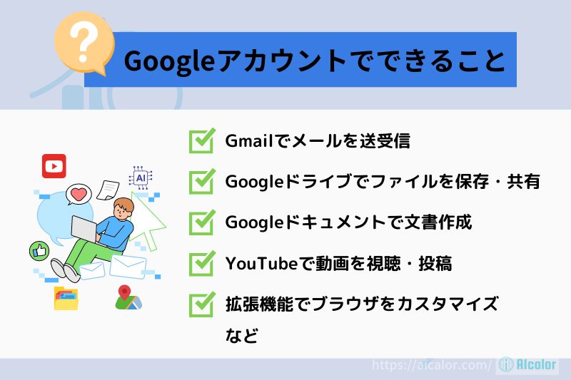 Googleアカウントでできること