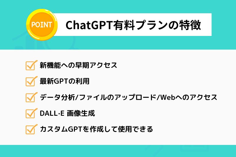 ChatGPT3つの有料プラン・それぞれの特徴