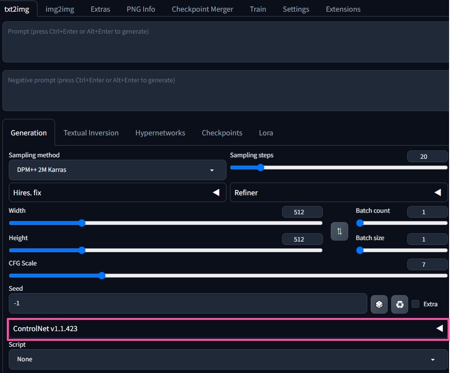 ControlNet_導入完了