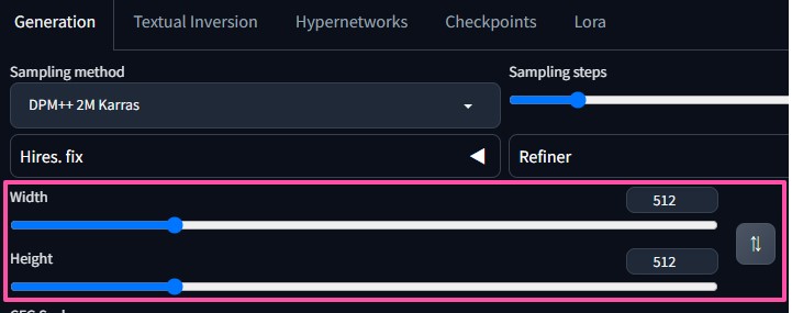 Stable Diffusionの画像サイズ設定