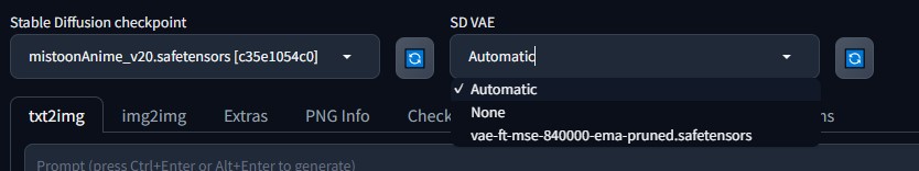 SD VAEが表示された