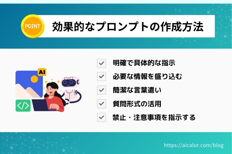 効果的なプロンプトの作成方法