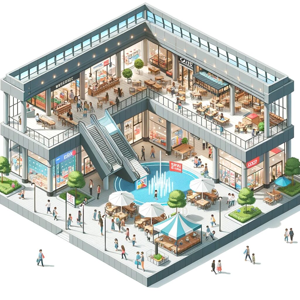 isometric-mall-bustling